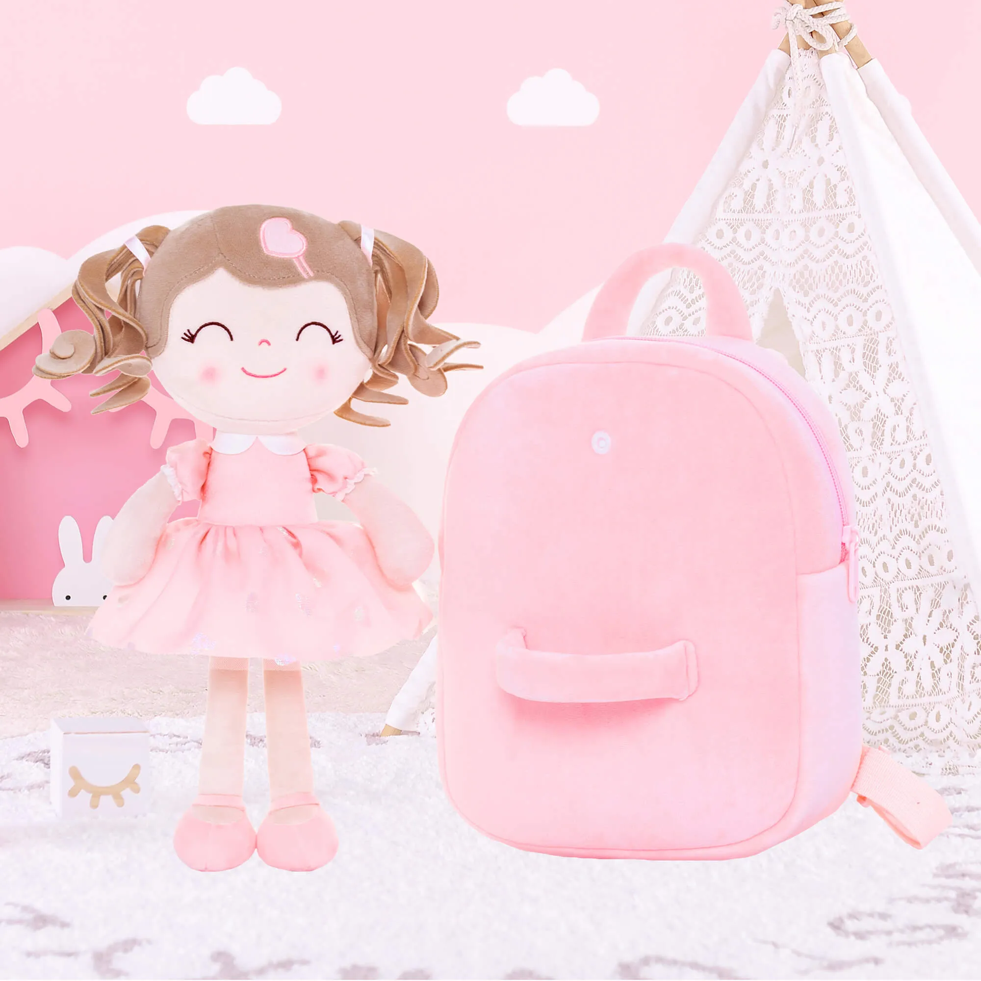 Gloveleya 9-inch Love Heart Girls Dolls Backpacks Series