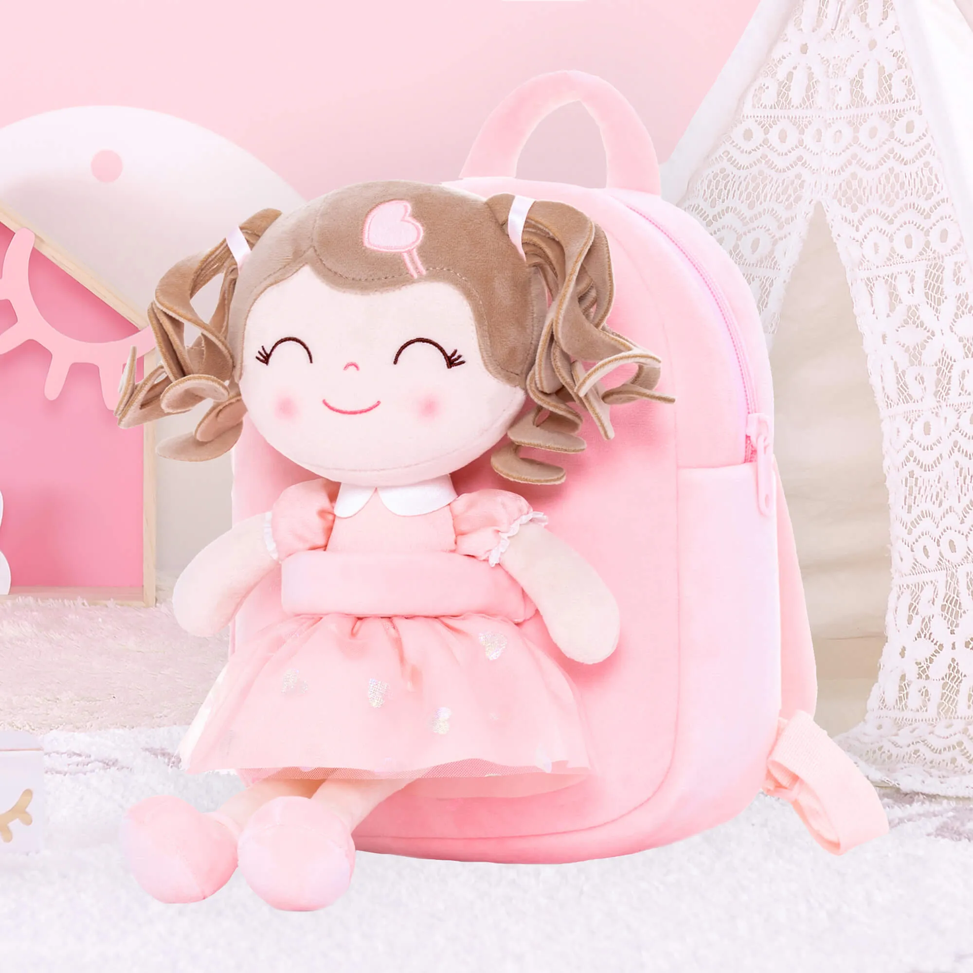 Gloveleya 9-inch Love Heart Girls Dolls Backpacks Series