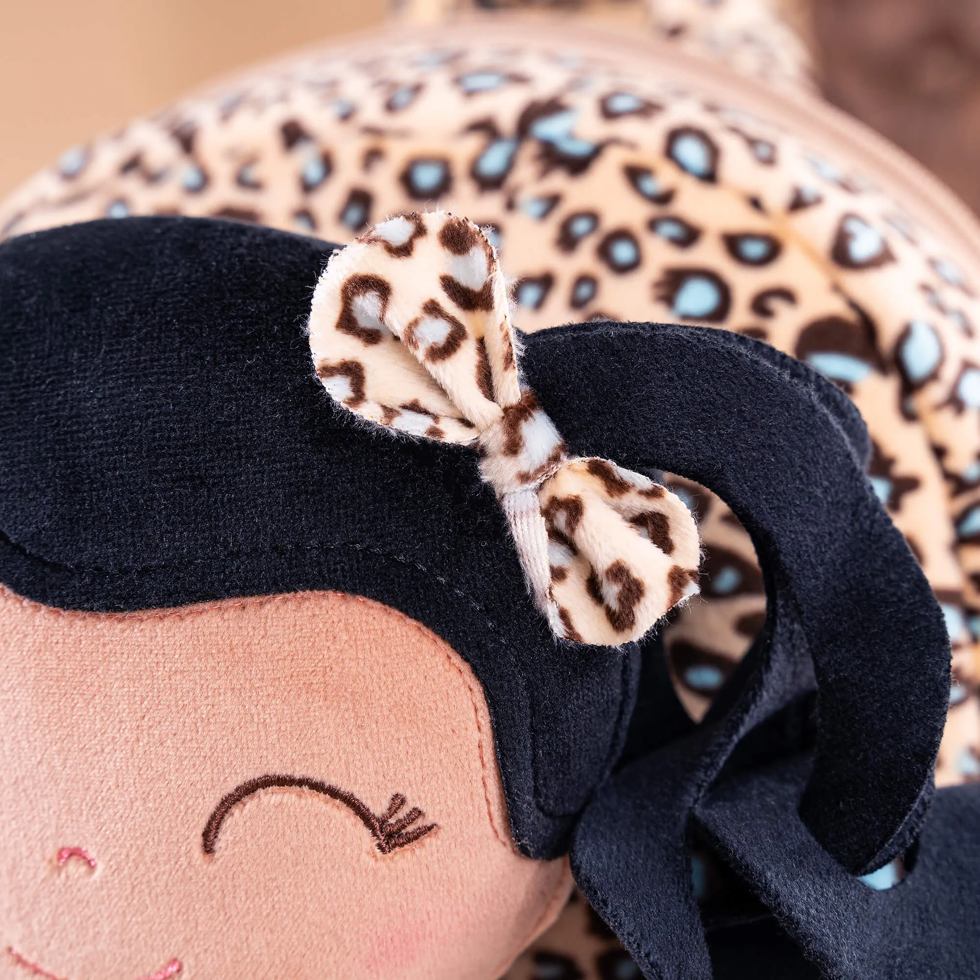 Gloveleya 9-inch Personalized Plush Curly Animal Leopard Dolls Backpack Tanned