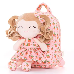 Gloveleya 9-inch Personalized Plush Curly Fruit Dolls Backpack Orange