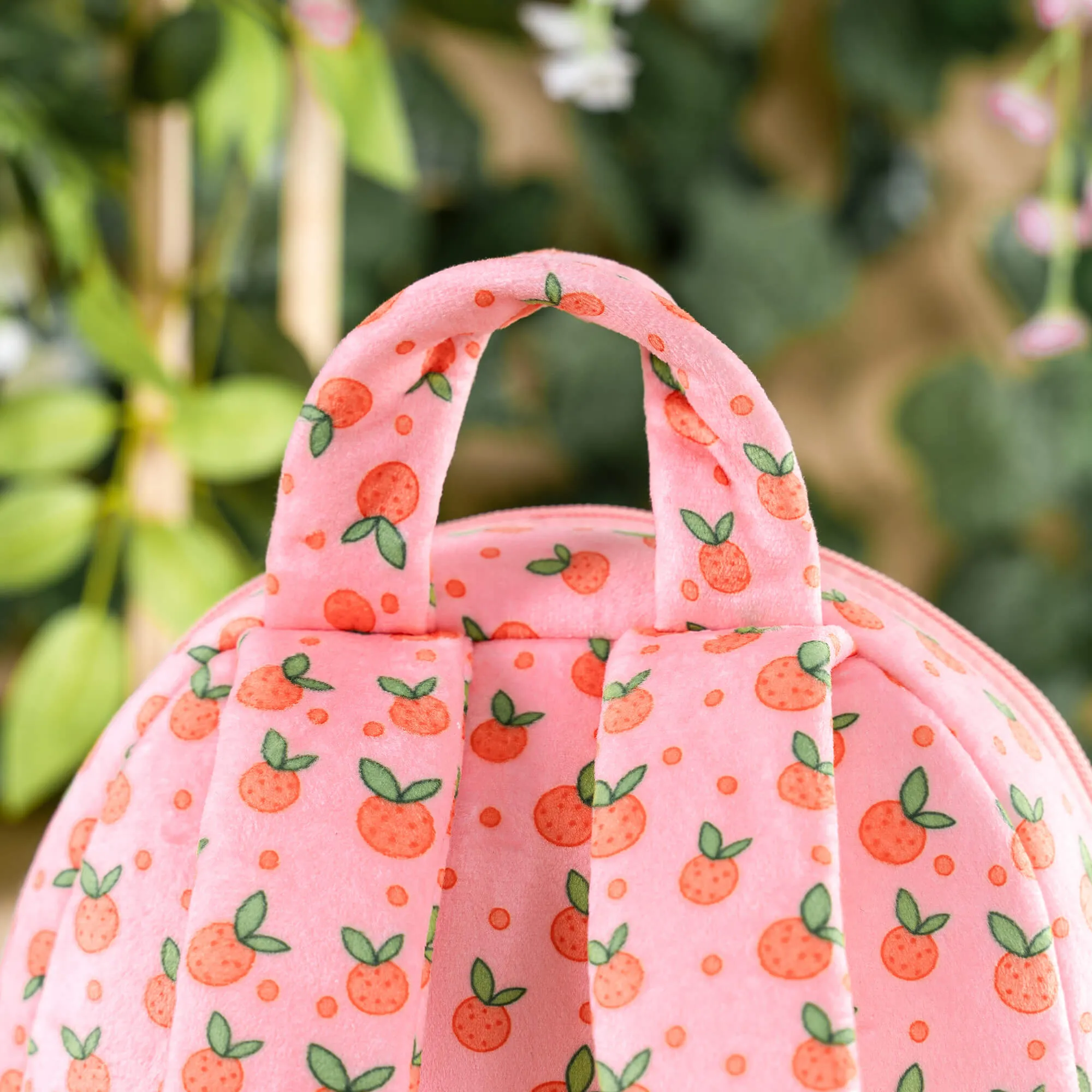 Gloveleya 9-inch Personalized Plush Curly Fruit Dolls Backpack Orange