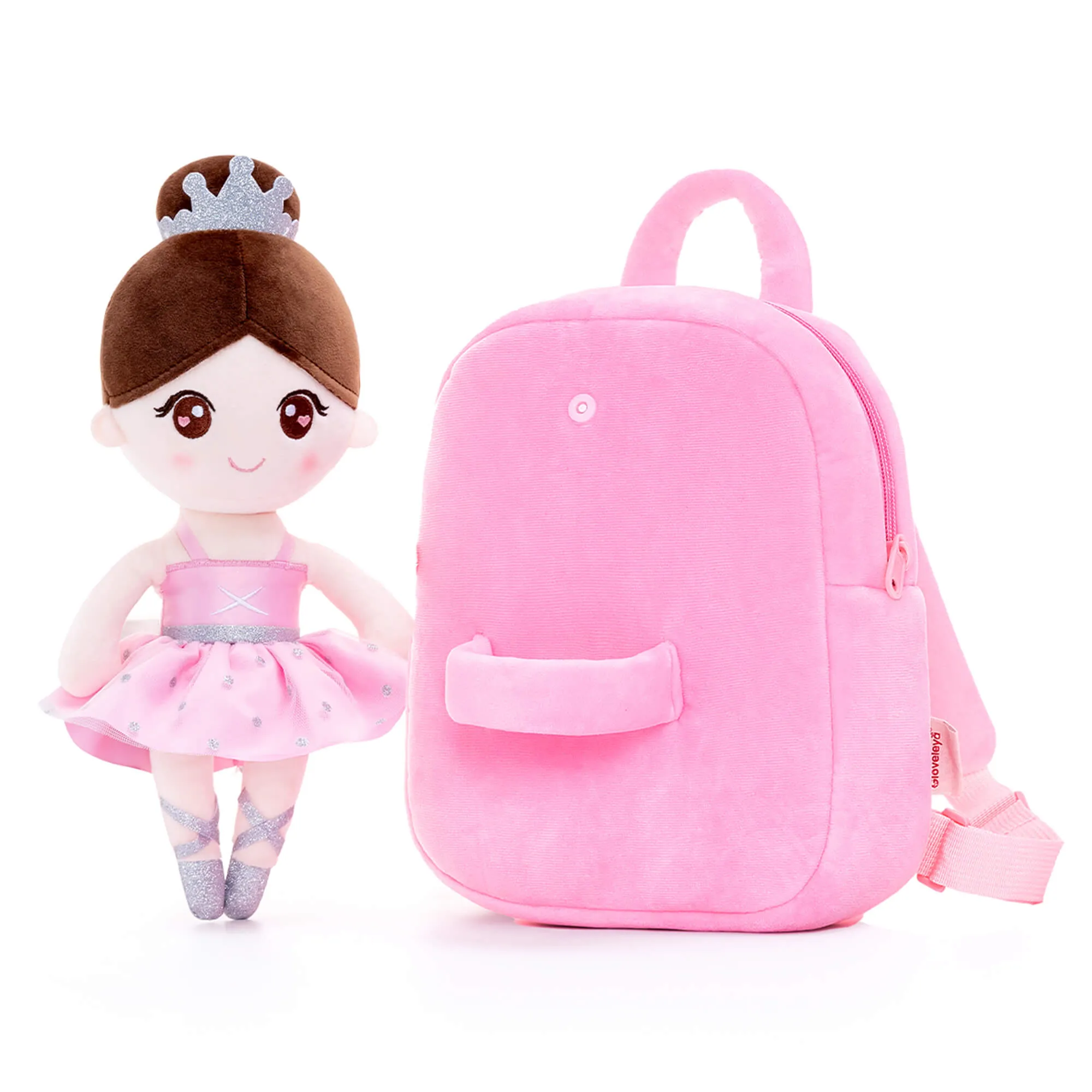 Gloveleya 9-inch Plush Ballet Girl Dolls Backpack Pink Ballet Dream