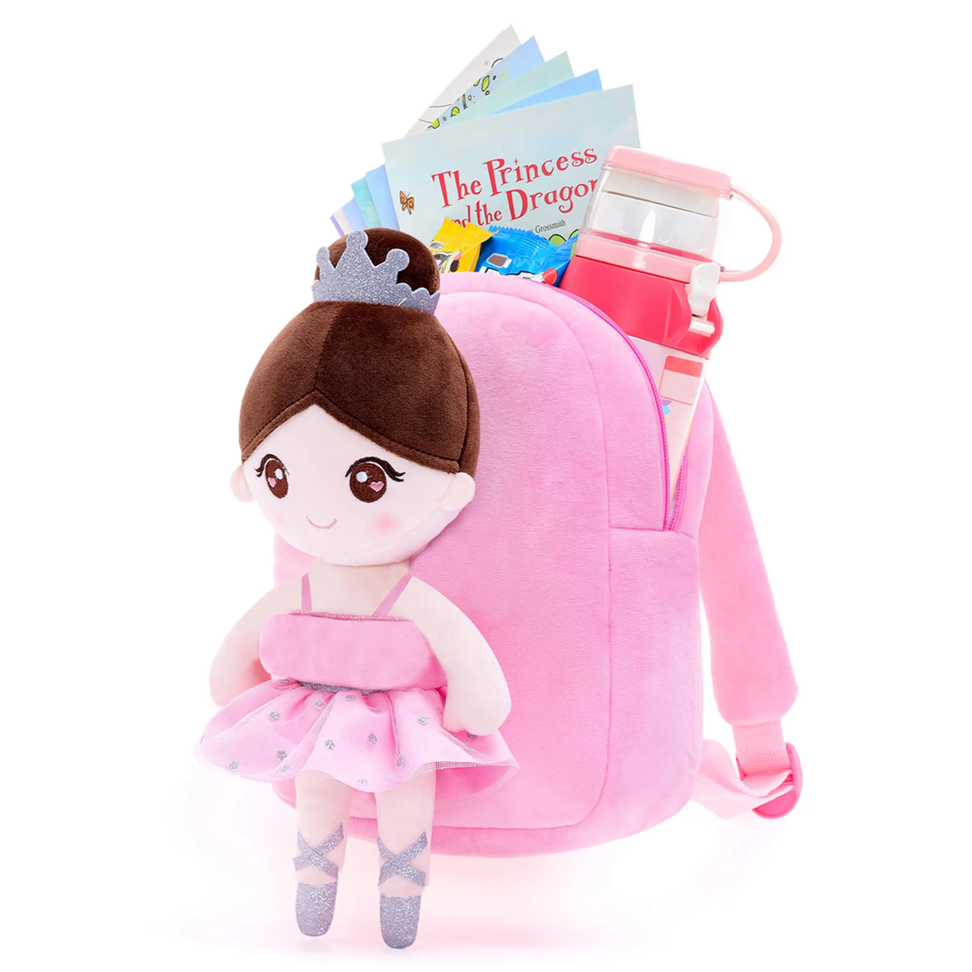Gloveleya 9-inch Plush Ballet Girl Dolls Backpack Pink Ballet Dream