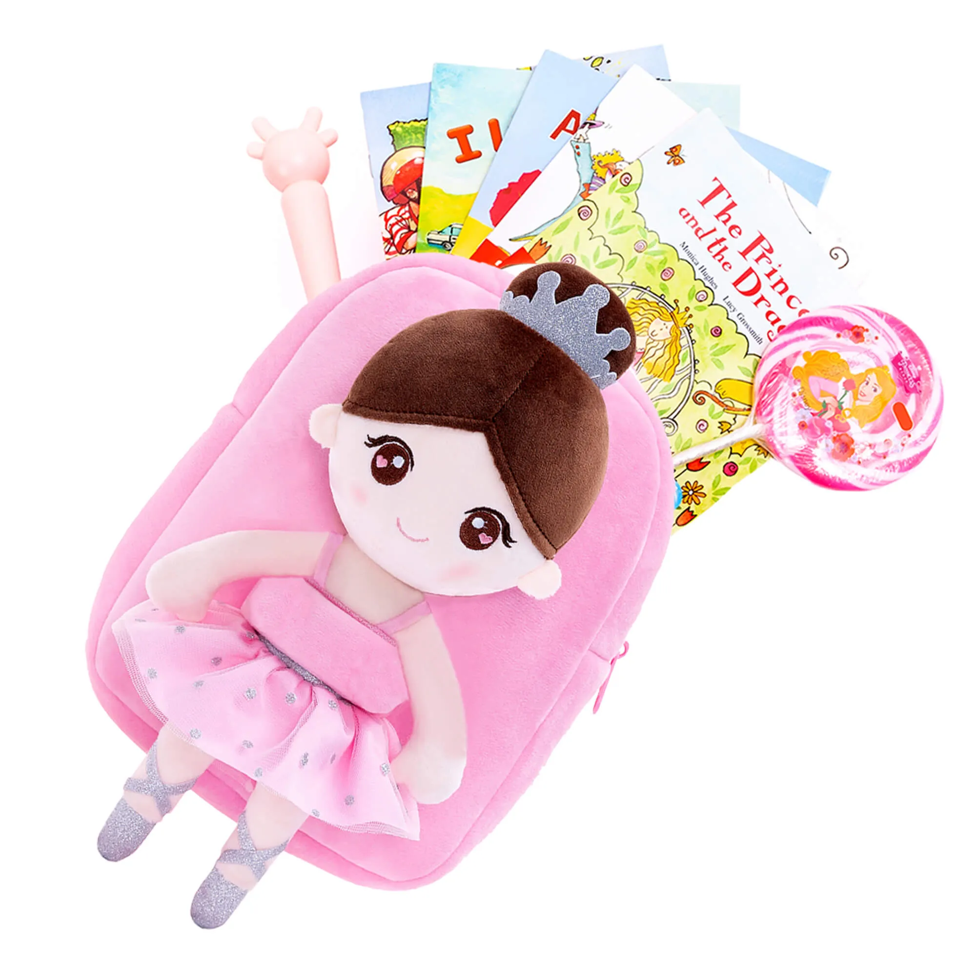 Gloveleya 9-inch Plush Ballet Girl Dolls Backpack Pink Ballet Dream