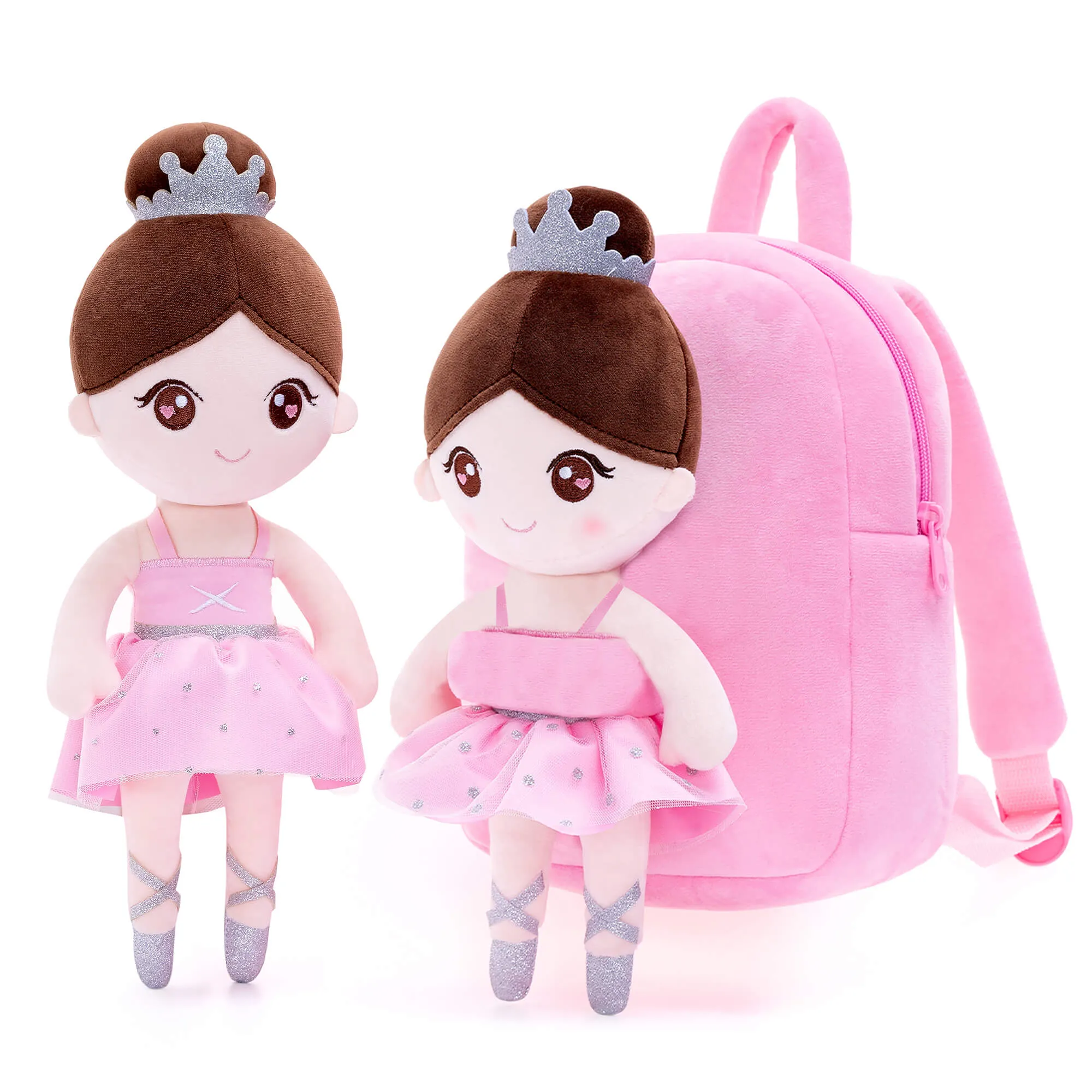 Gloveleya 9-inch Plush Ballet Girl Dolls Backpack Pink Ballet Dream