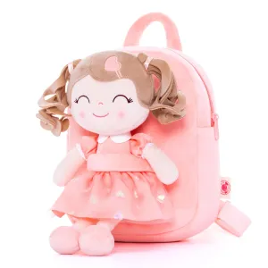 Gloveleya 9-inch Toddler Backpack Love Heart Girls Dolls Backpacks Orange