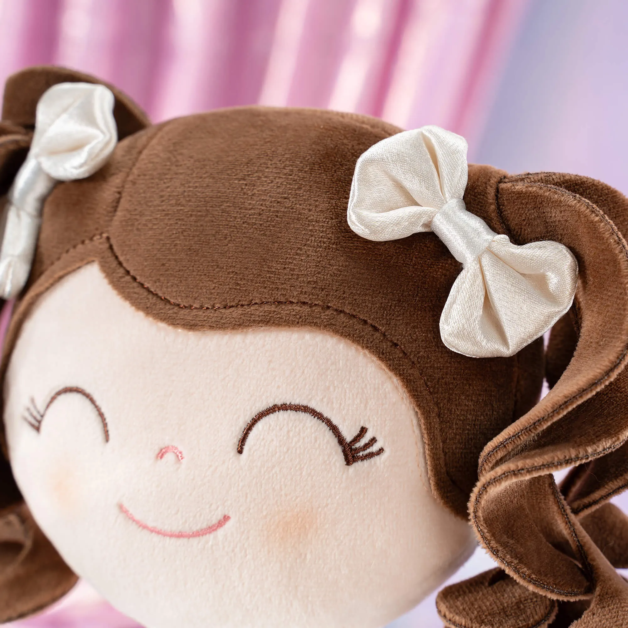 Gloveleya 9-inch Toddler Backpack Plush Curly Ballet Girl Dolls Backpack White Ballet Dream