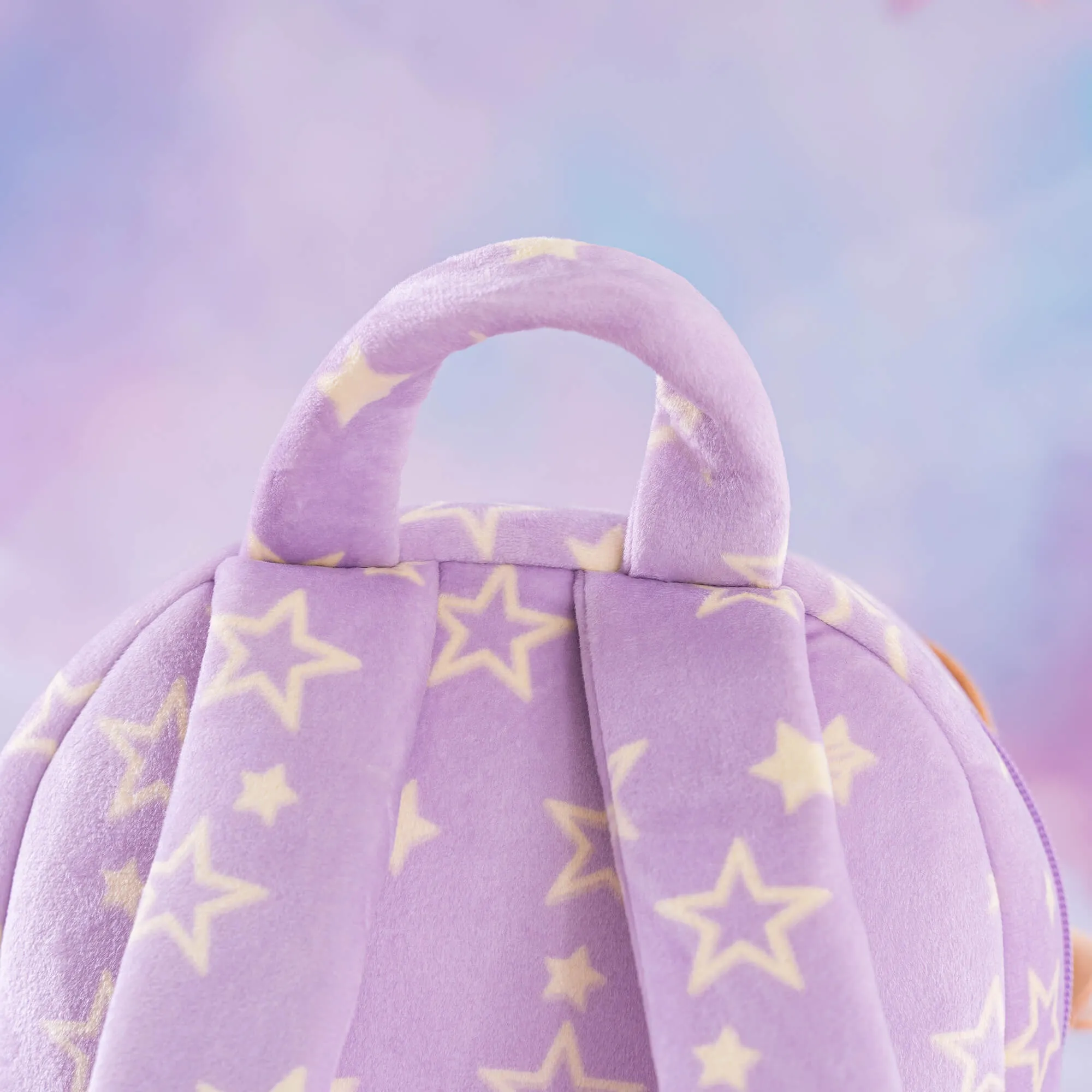 Gloveleya 9-inch Toddler Backpack Plush Curly Star Dolls Backpack Purple