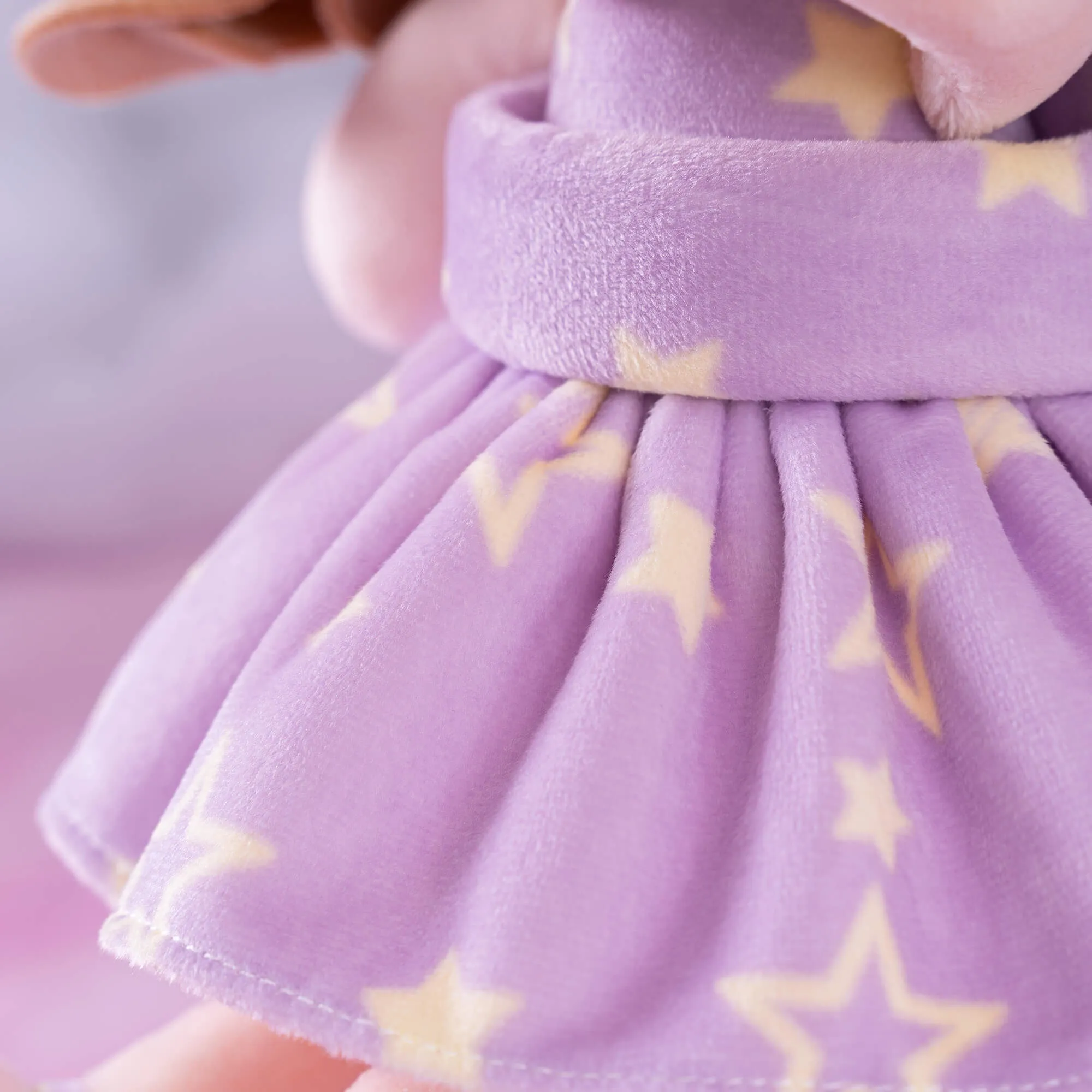 Gloveleya 9-inch Toddler Backpack Plush Curly Star Dolls Backpack Purple