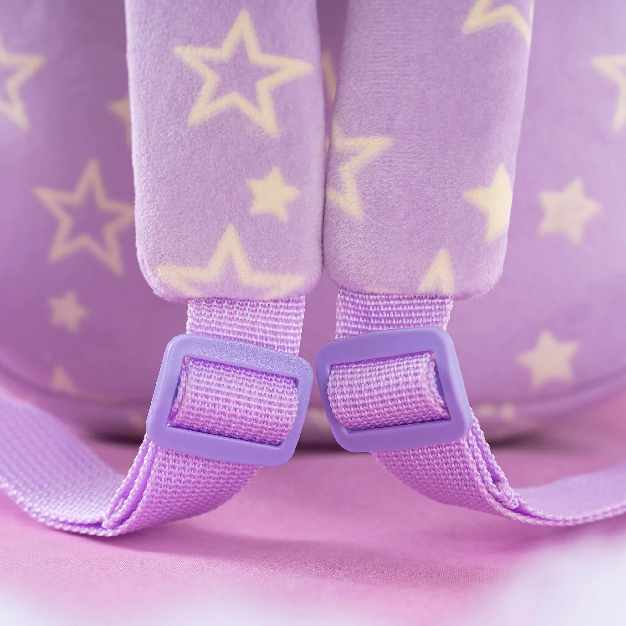 Gloveleya 9-inch Toddler Backpack Plush Curly Star Dolls Backpack Purple