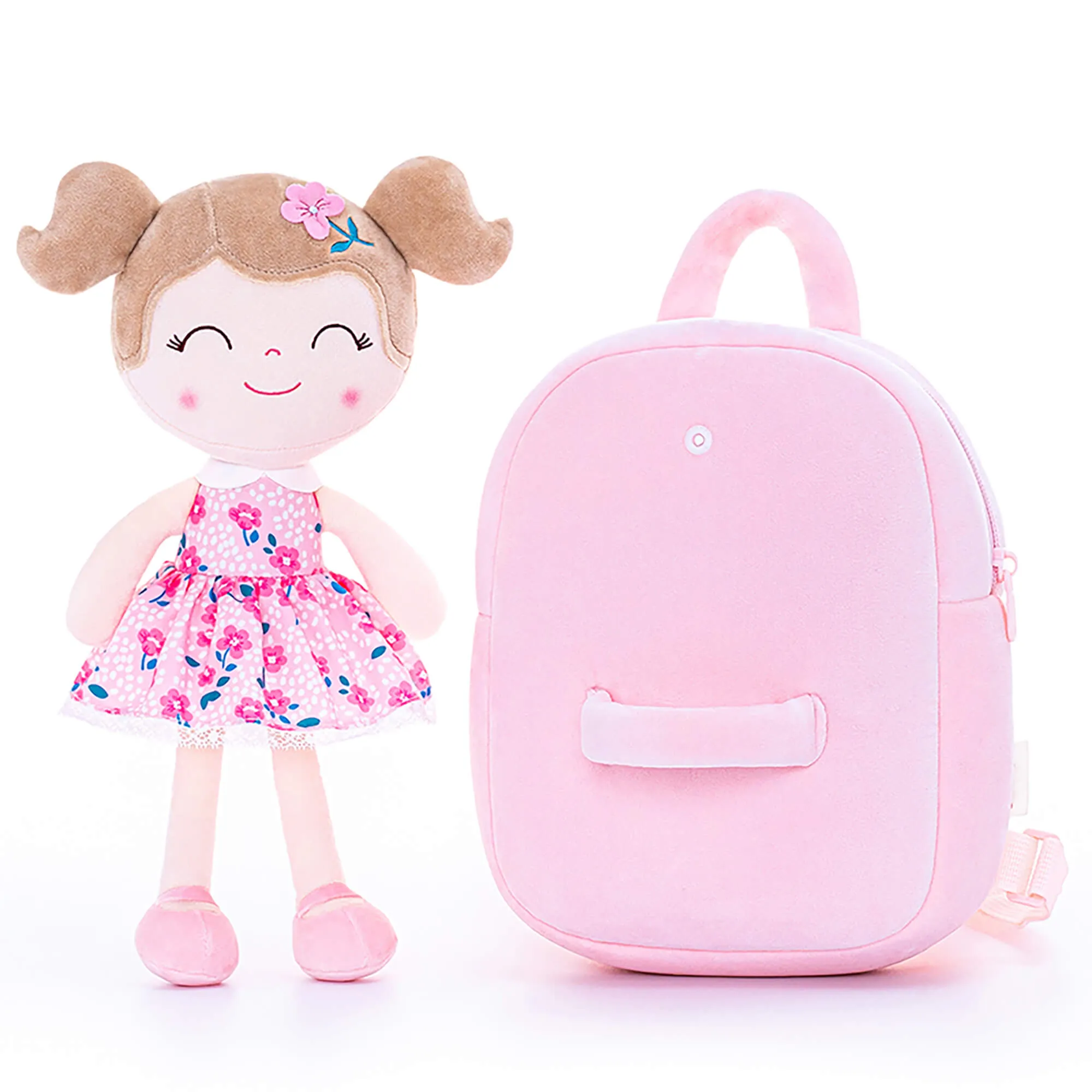 Gloveleya 9-inch Toddler Girls Backpack Girl Gifts with Flower Fairy Girls Doll in Cherry Blossom Skirt