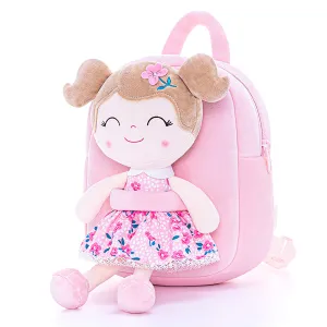 Gloveleya 9-inch Toddler Girls Backpack Girl Gifts with Flower Fairy Girls Doll in Cherry Blossom Skirt