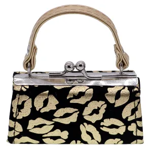 Gold Kiss Lips Mini Kisslock Wallet