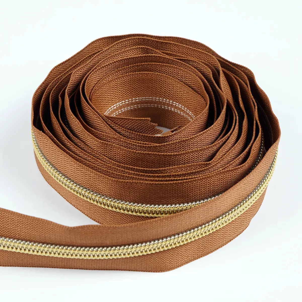 Gold Metallic Nylon No 5 Zipper 3 Yards Roll