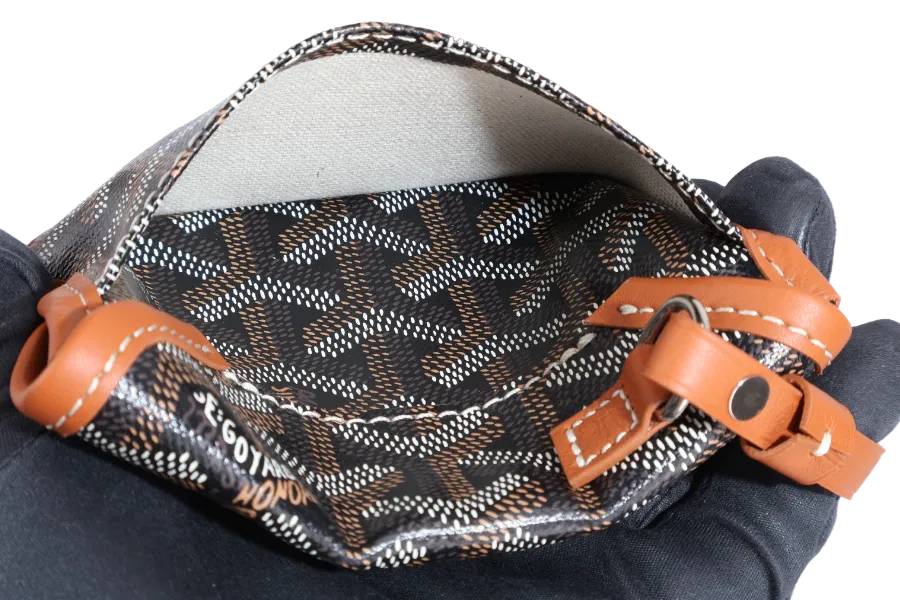 GOYARD ANJOU MINI BAG BLACK AND TAN COLOR WITH DUST COVER