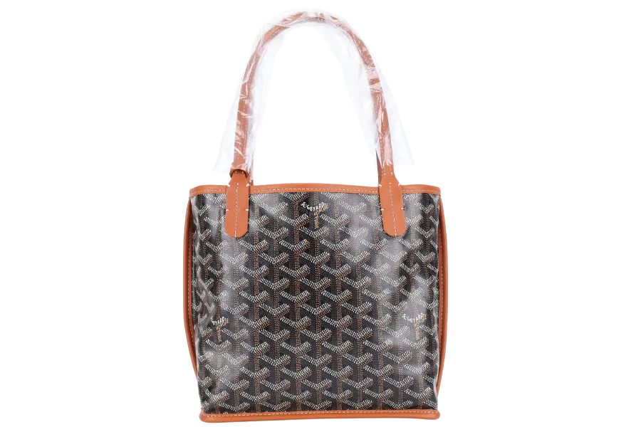 GOYARD ANJOU MINI BAG BLACK AND TAN COLOR WITH DUST COVER