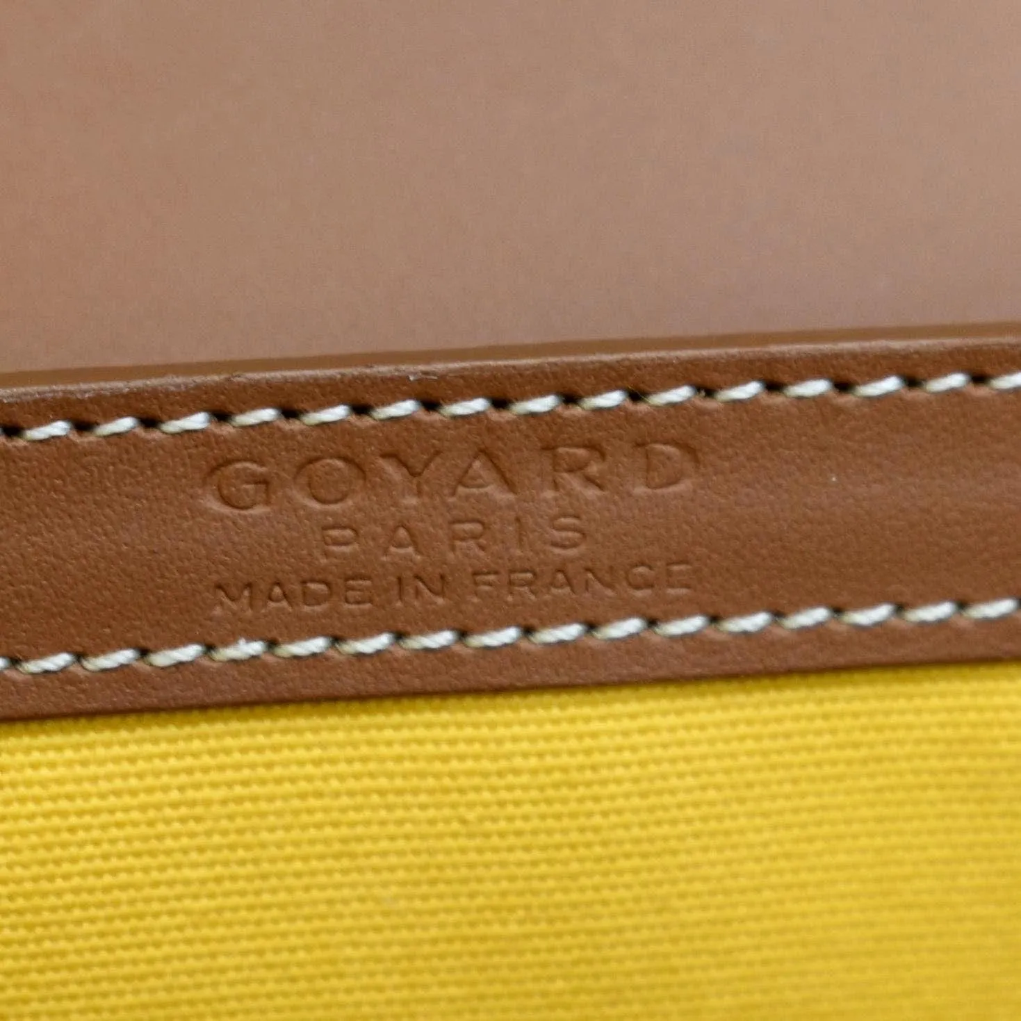 GOYARD Saigon Chevron Print Coated Canvas Top Handle Satchel Bag Tan