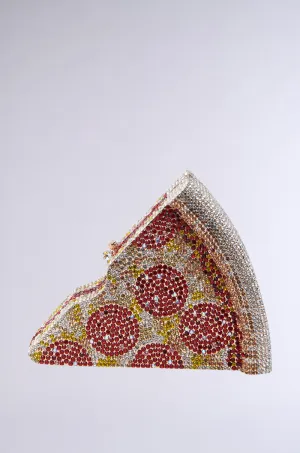 GRAB A SLICE RHINESTONE PIZZA CLUTCH