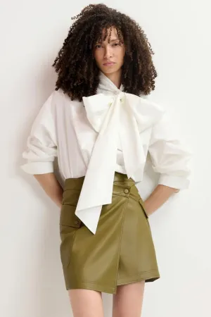 Gradual  Faux Leather Mini Wrap Skirt