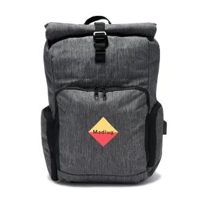 Grey Roll-Top Tech Backpack