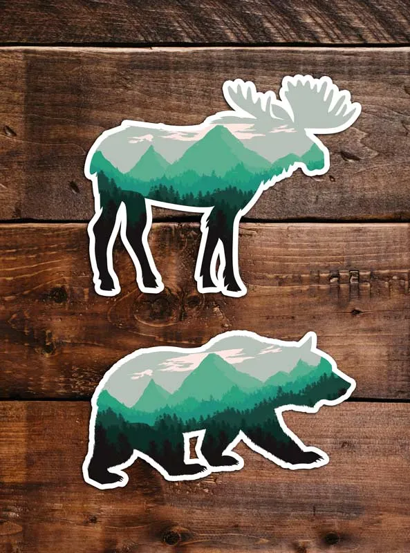 Grizzly Bear Sticker, waterproof vinyl for Laptop, Car Window, cooler, bumper and water bottle.