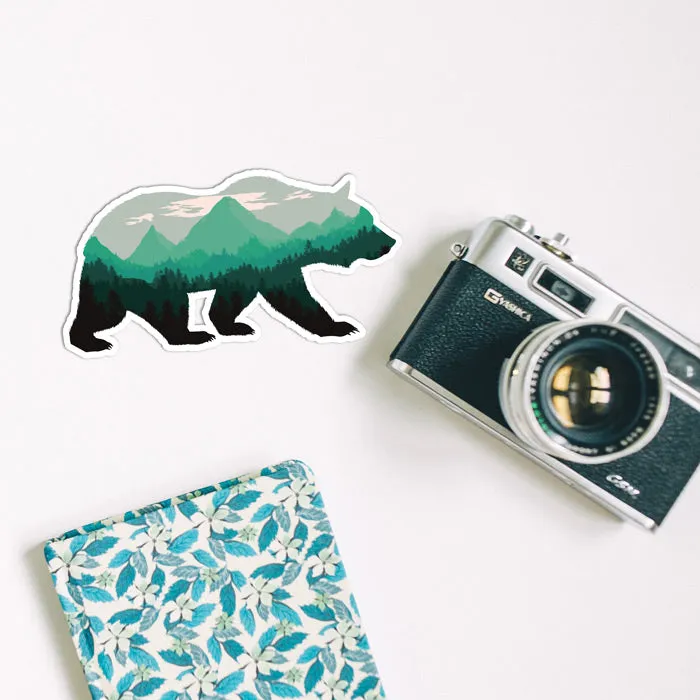 Grizzly Bear Sticker, waterproof vinyl for Laptop, Car Window, cooler, bumper and water bottle.