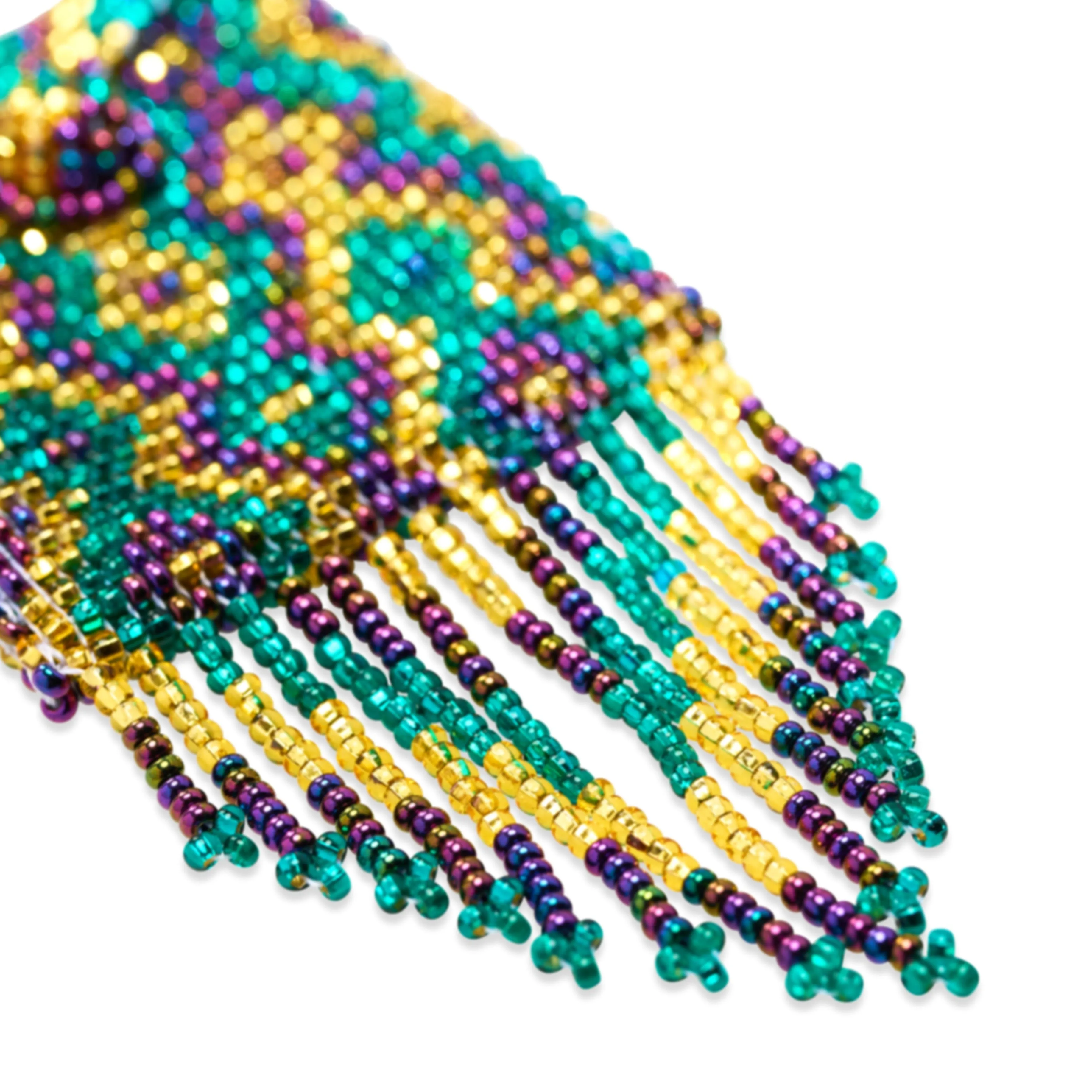 Guatemalan Beaded Undercover Mardi Gras Pouch Necklace