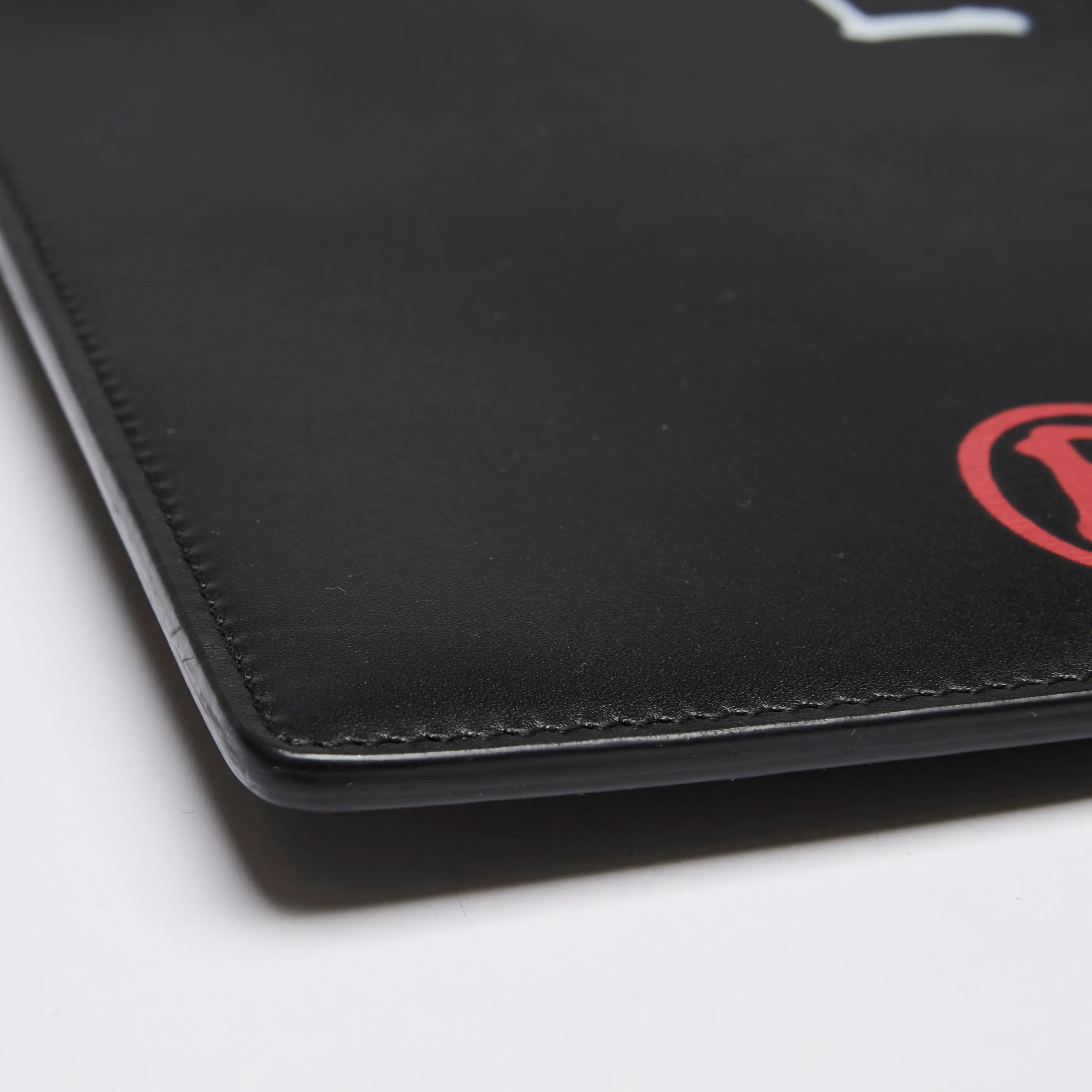 Gucci Black Leather 'Life is Gucci' Flat Pouch