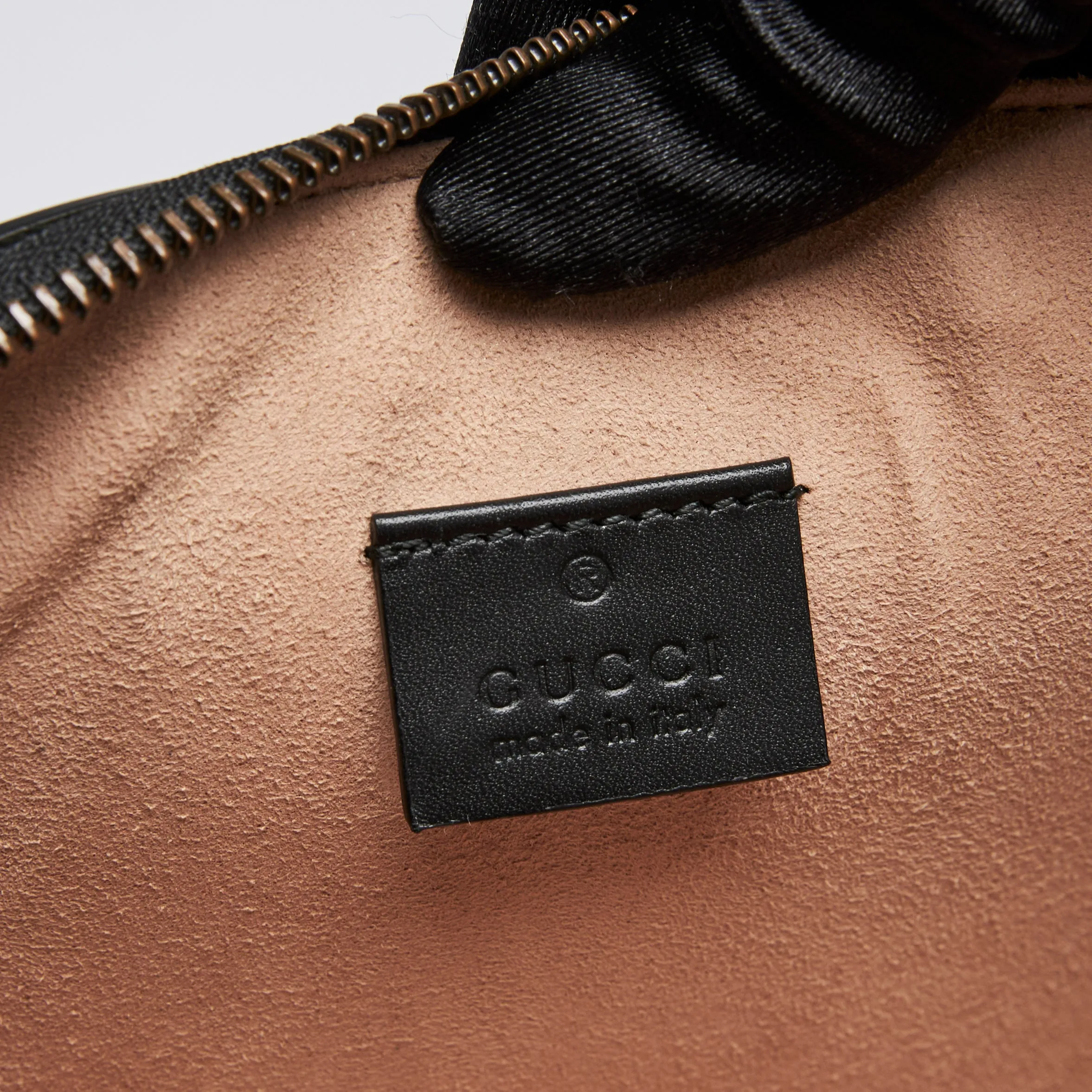 Gucci Black Leather 'Life is Gucci' Flat Pouch