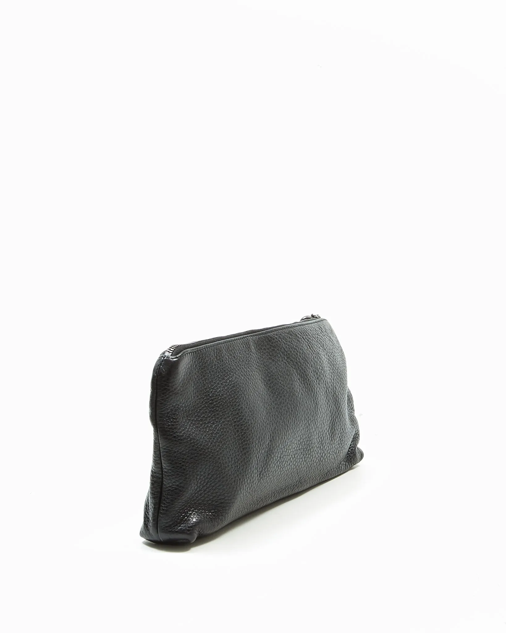 Gucci Black Pebbled Leather Sienna Tassel Clutch Pouch