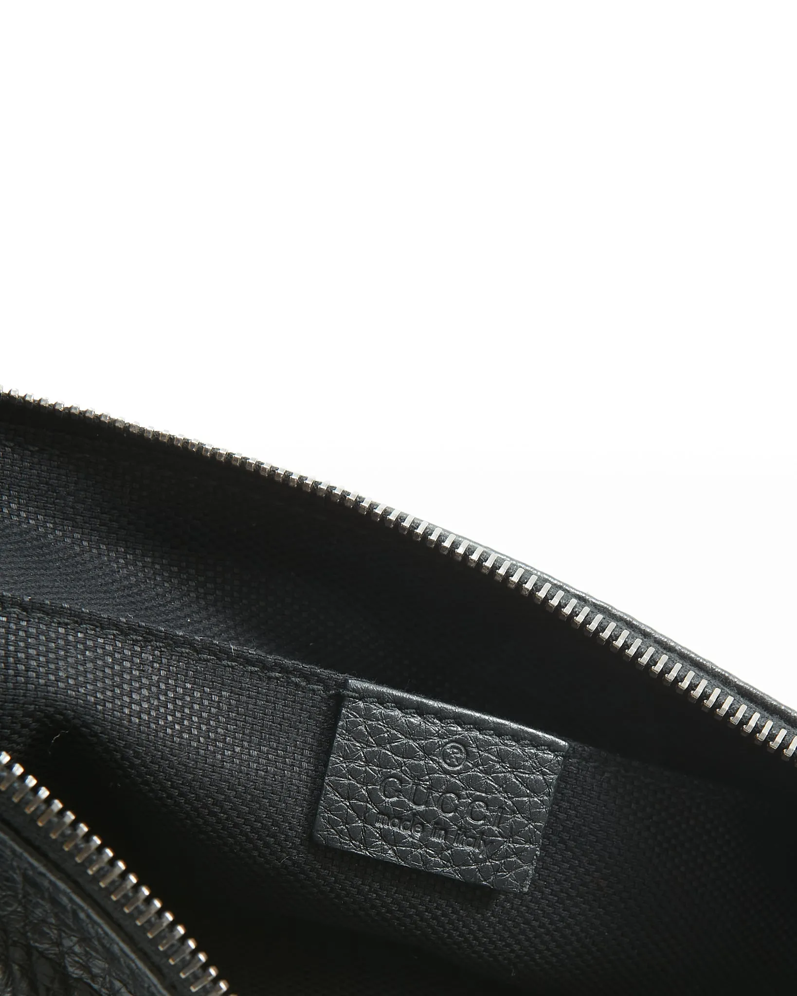 Gucci Black Pebbled Leather Sienna Tassel Clutch Pouch
