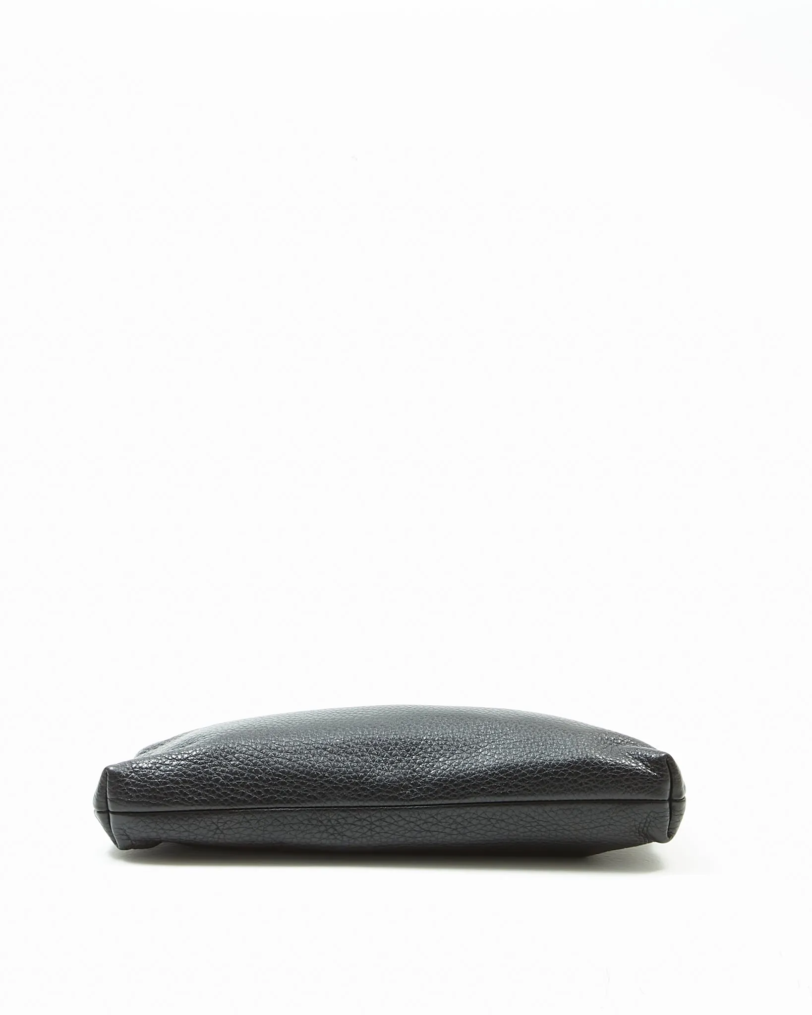 Gucci Black Pebbled Leather Sienna Tassel Clutch Pouch