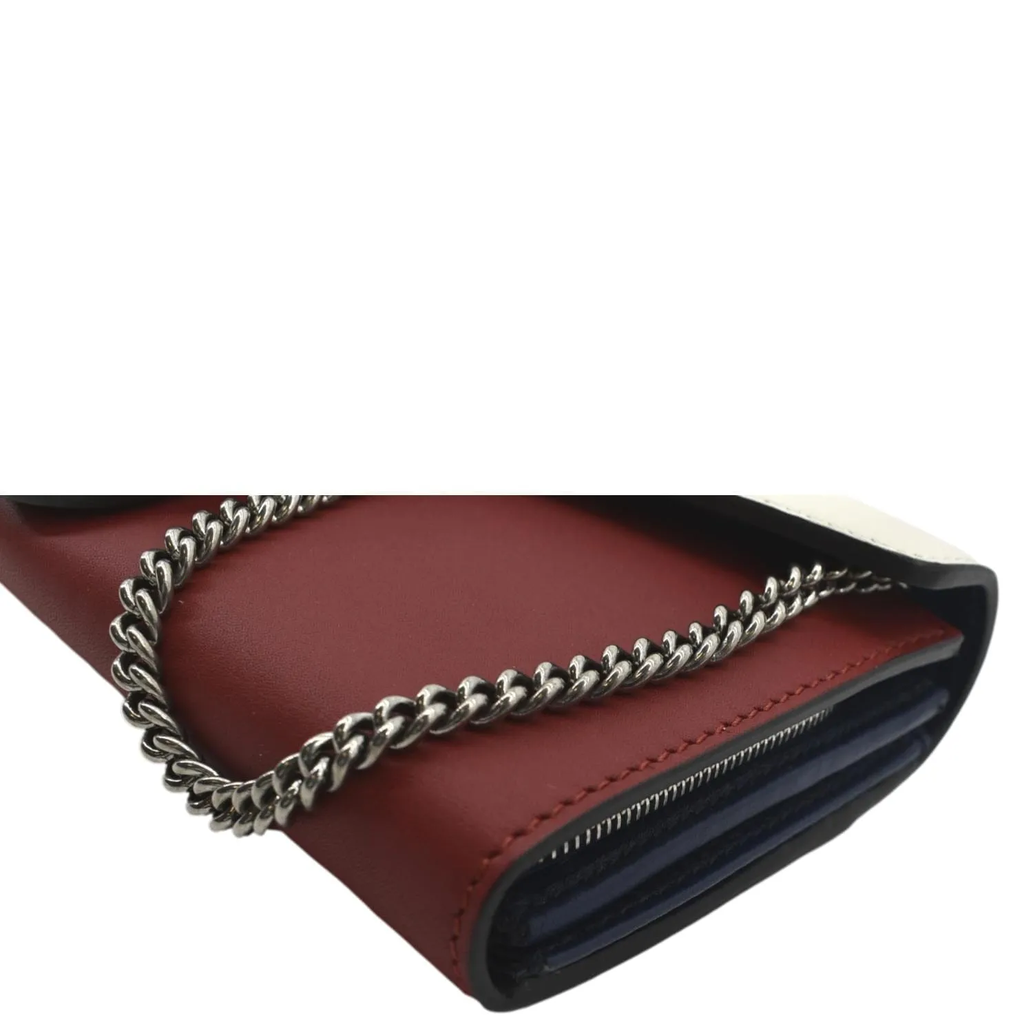 GUCCI Dionysus Leather Chain Clutch Red 404141