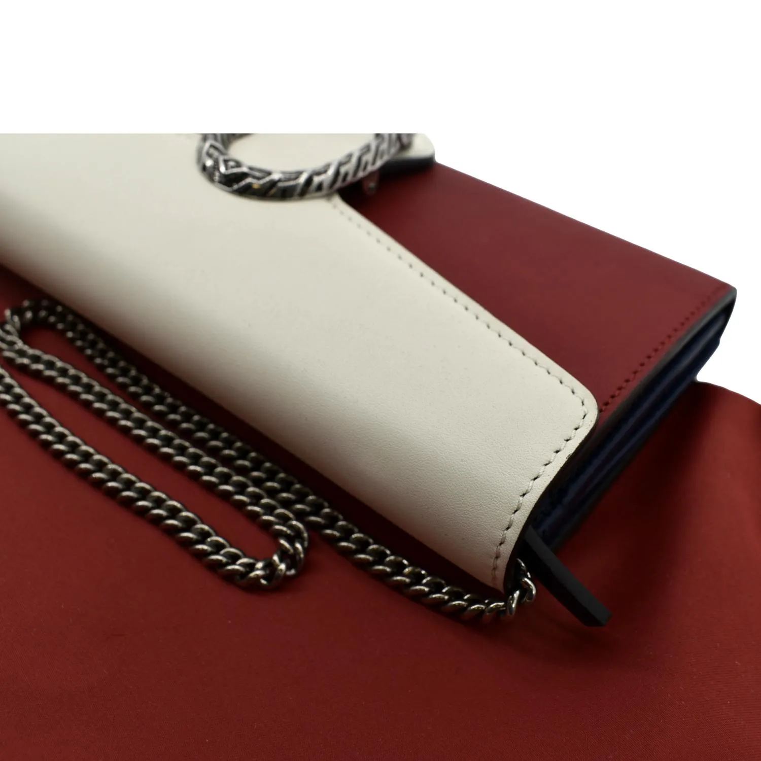 GUCCI Dionysus Leather Chain Clutch Red 404141