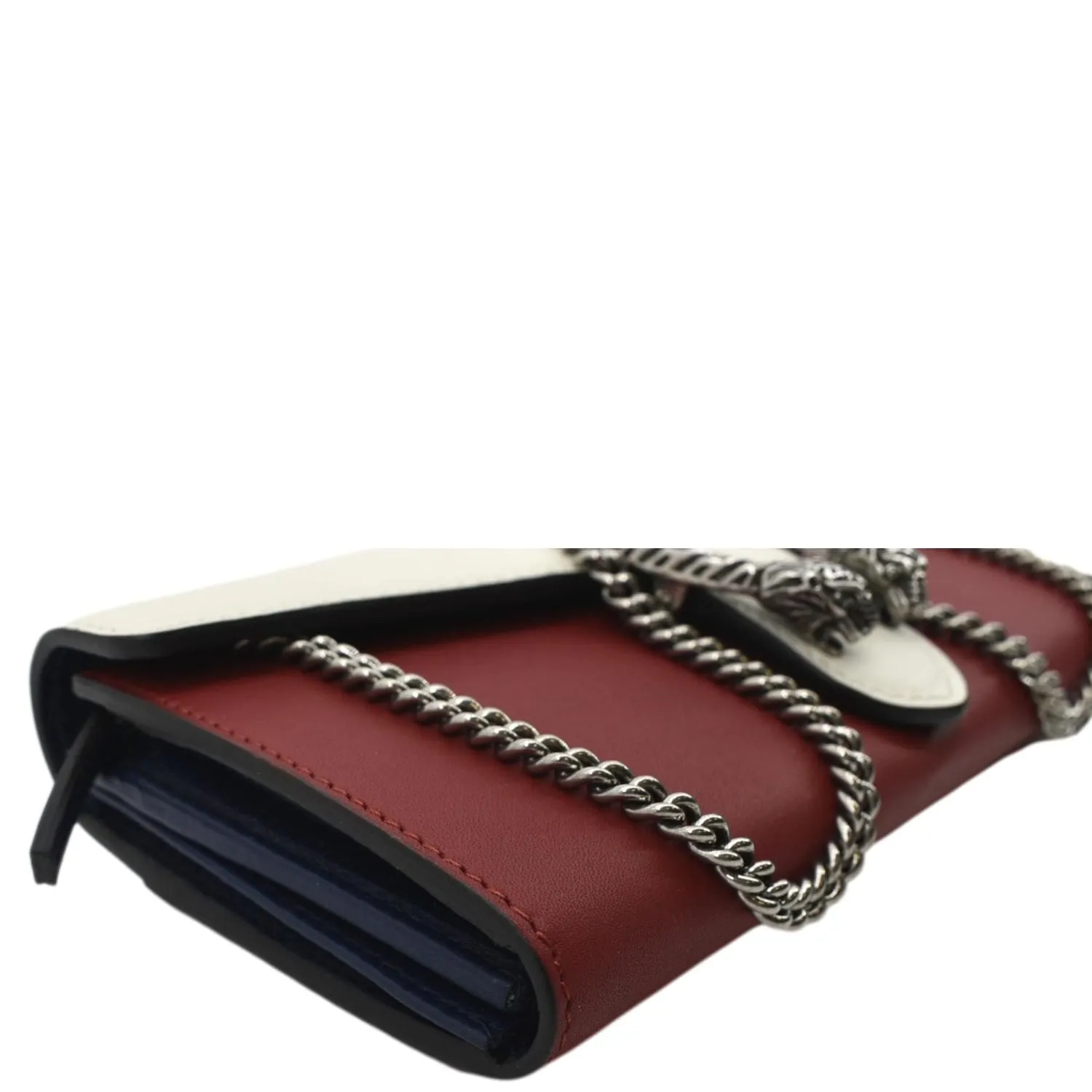 GUCCI Dionysus Leather Chain Clutch Red 404141