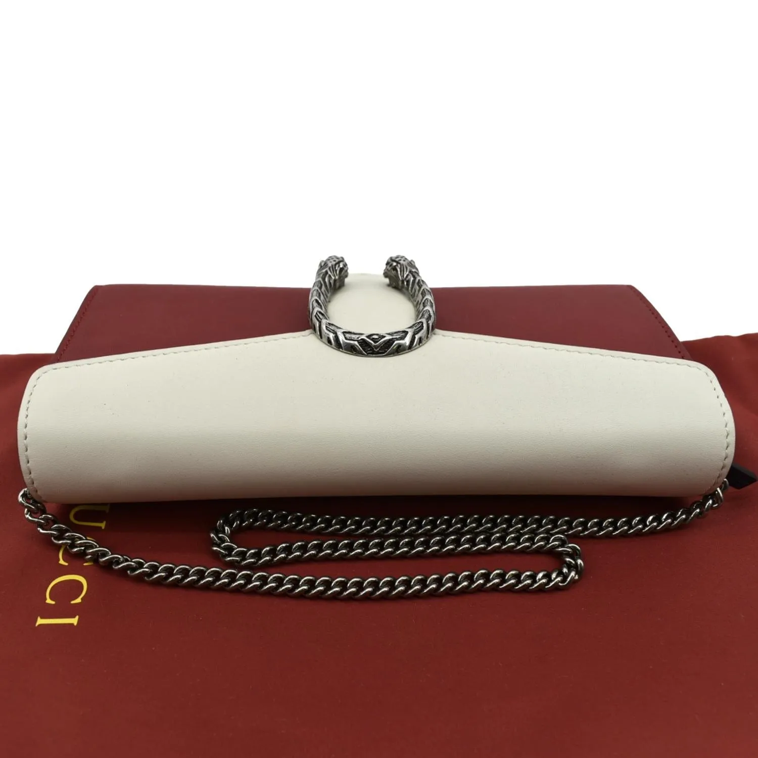 GUCCI Dionysus Leather Chain Clutch Red 404141