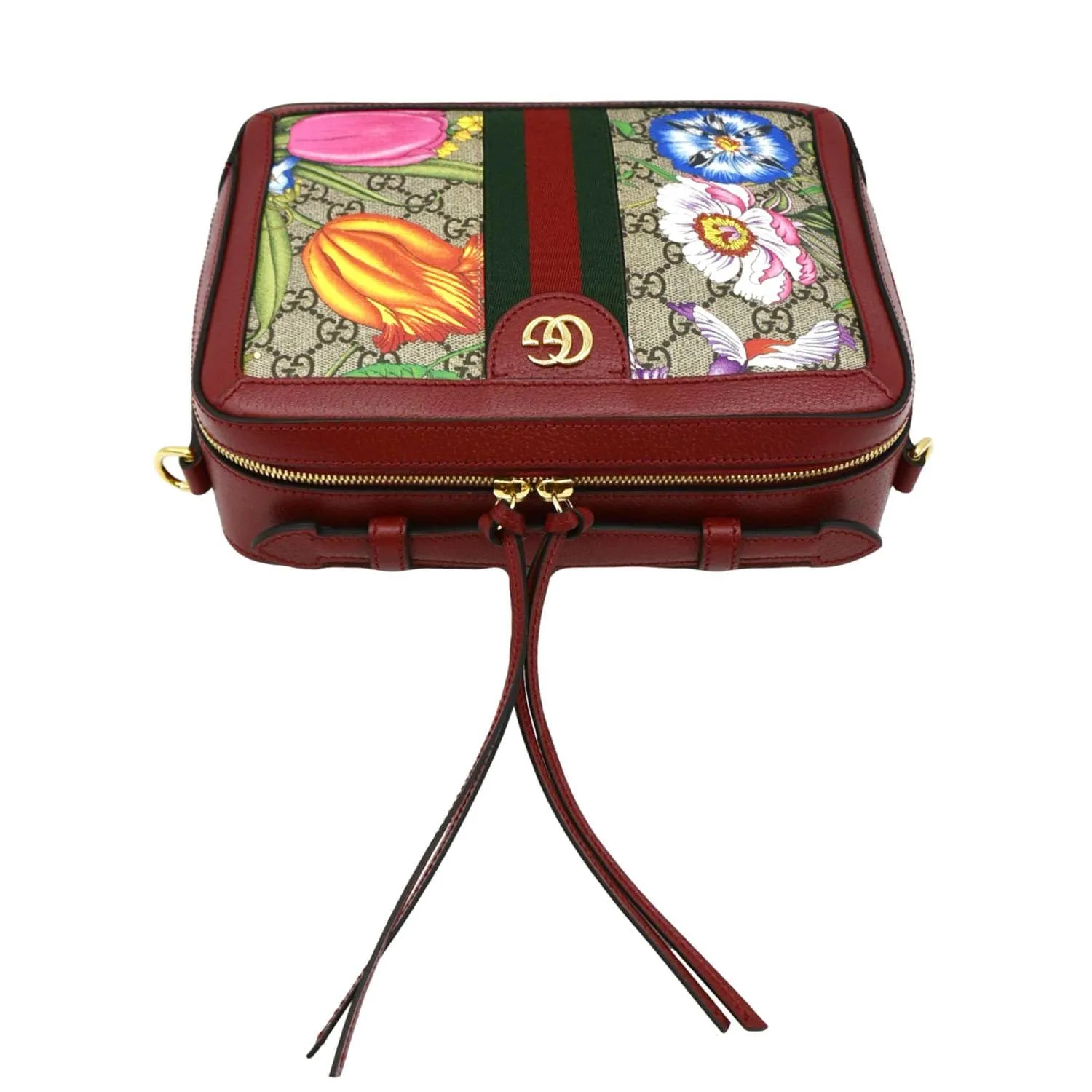 GUCCI Ophidia Flora Web Small Top Handle Bag Red 550622