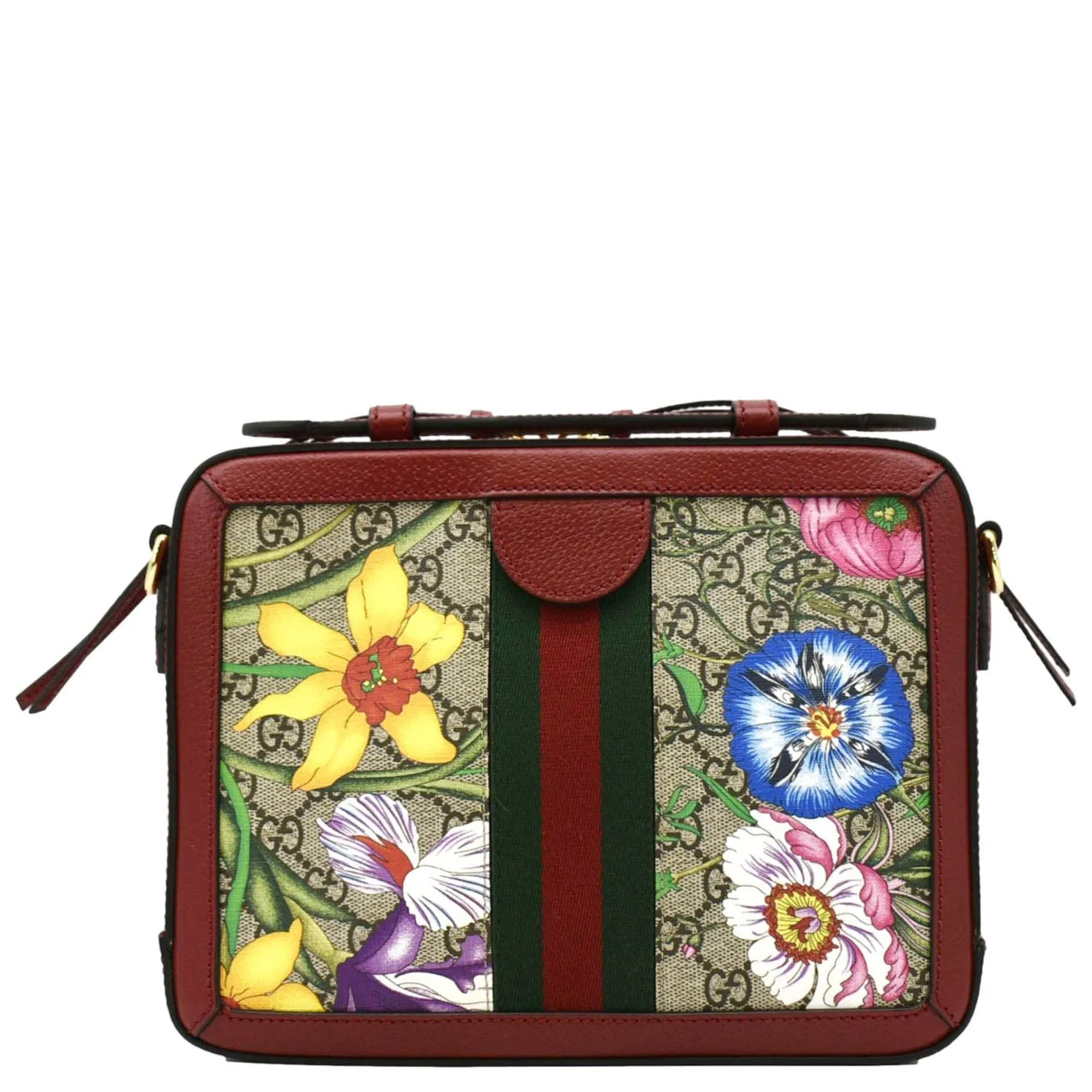GUCCI Ophidia Flora Web Small Top Handle Bag Red 550622