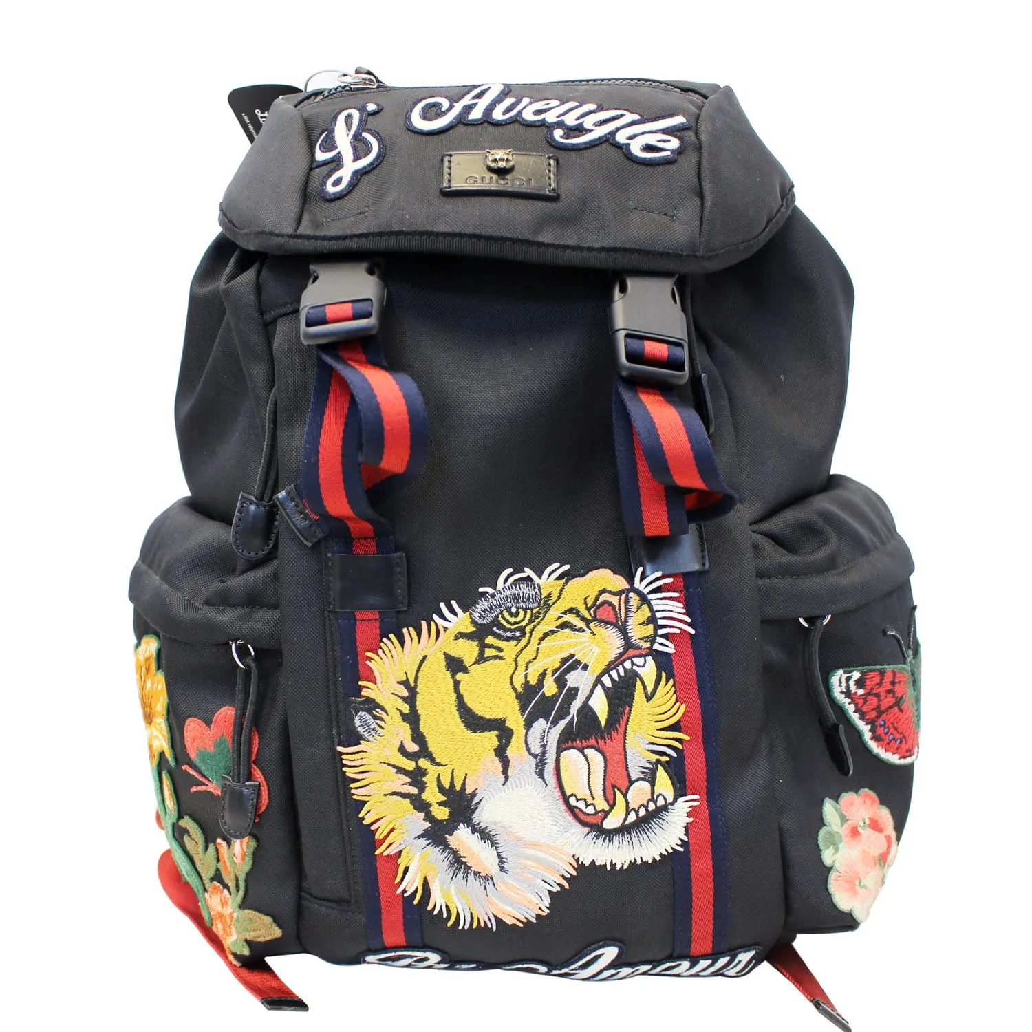 GUCCI Techpack Backpack with Embroidery Men's Backpack Bag 429037