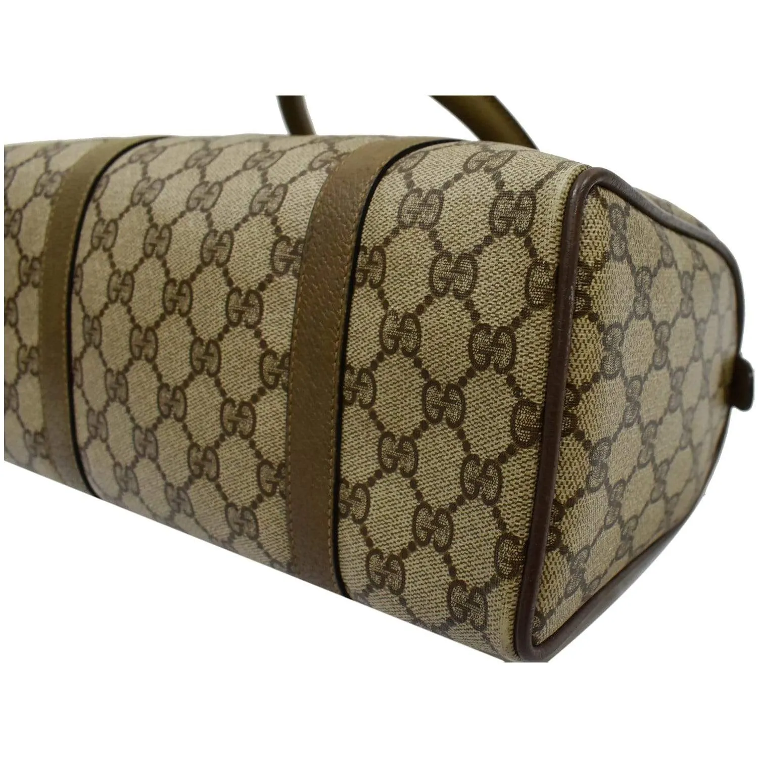 GUCCI Vintage Doctor GG Canvas Boston Satchel Bag Beige