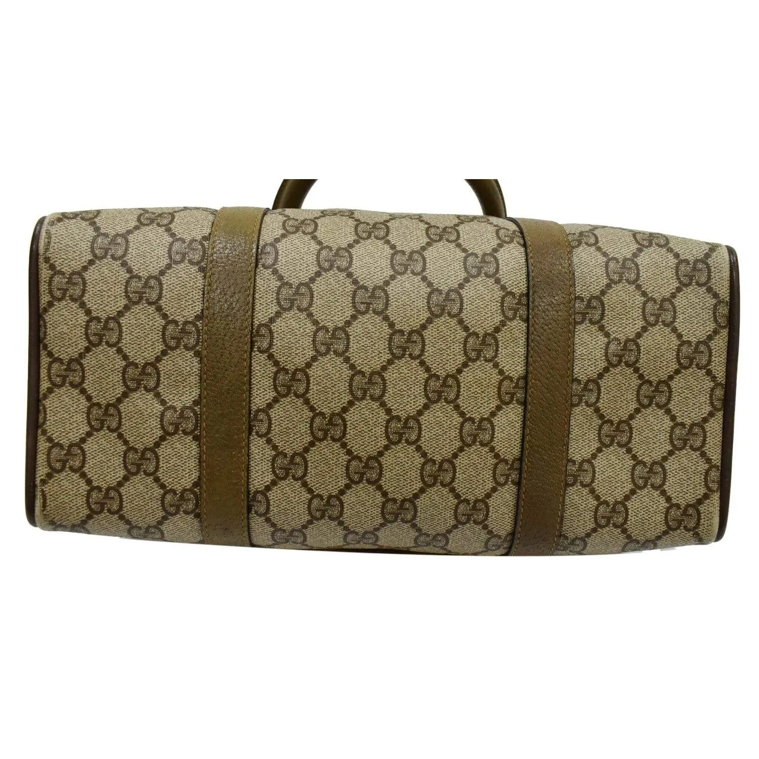 GUCCI Vintage Doctor GG Canvas Boston Satchel Bag Beige