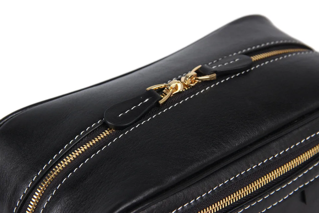 Handmade Italian Full Grain Vegetable Tanned Leather Clutch Bag Pouch Bag Comestic Bag PB01