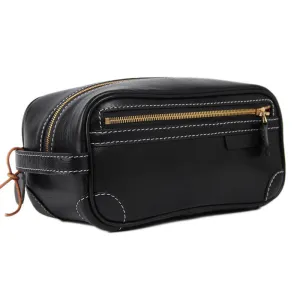 Handmade Italian Full Grain Vegetable Tanned Leather Clutch Bag Pouch Bag Comestic Bag PB01