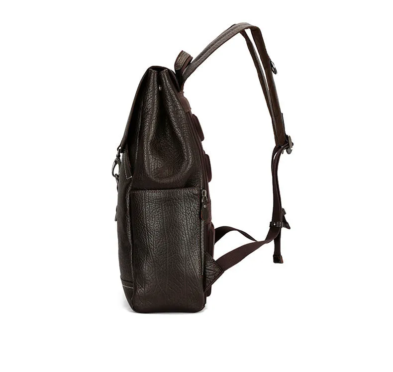 Handmade Retro Full-Grain Leather Business Laptop Backpack