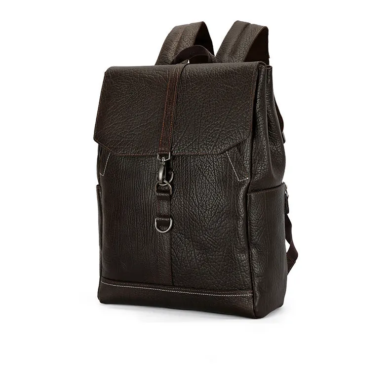 Handmade Retro Full-Grain Leather Business Laptop Backpack