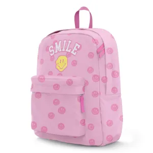 Happy Face Pattern Canvas Backpack With Smile Patch