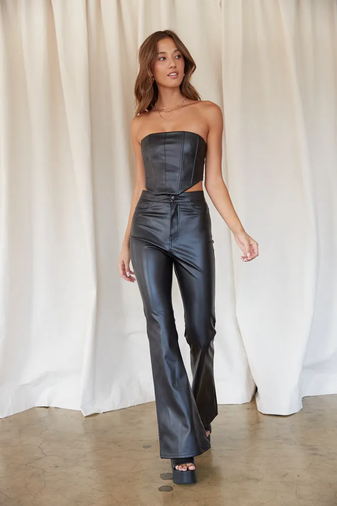 Harley Faux Leather Corset Top