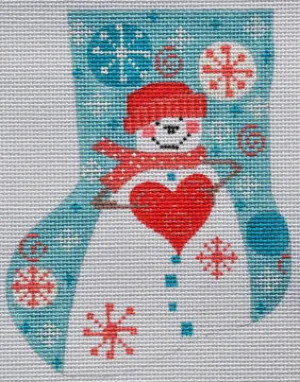 Heart Snowman Mini Stocking