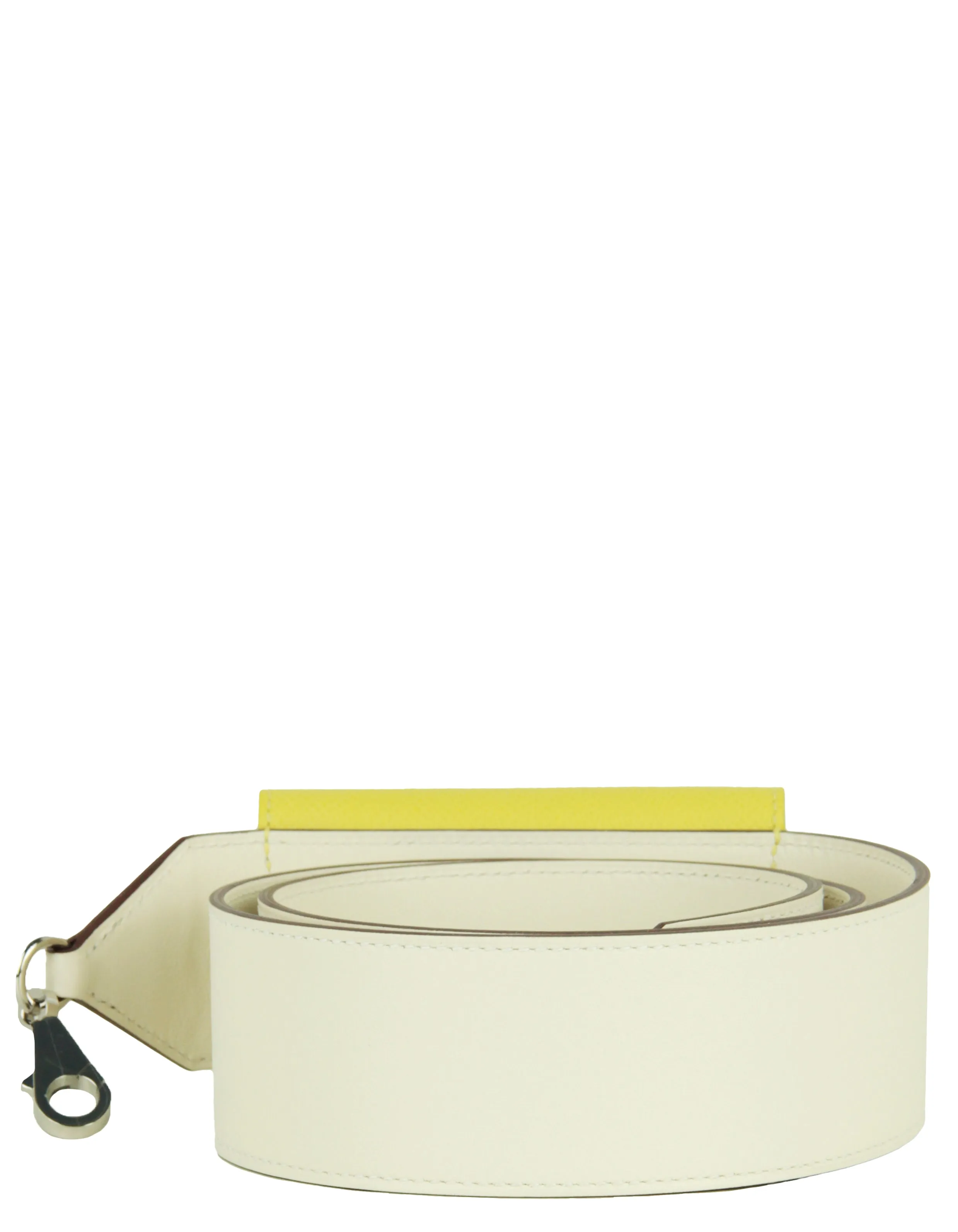 Hermes 2022 Nata/ Lime Yellow Swift & Epsom Leather Pocket Kelly Bag Strap