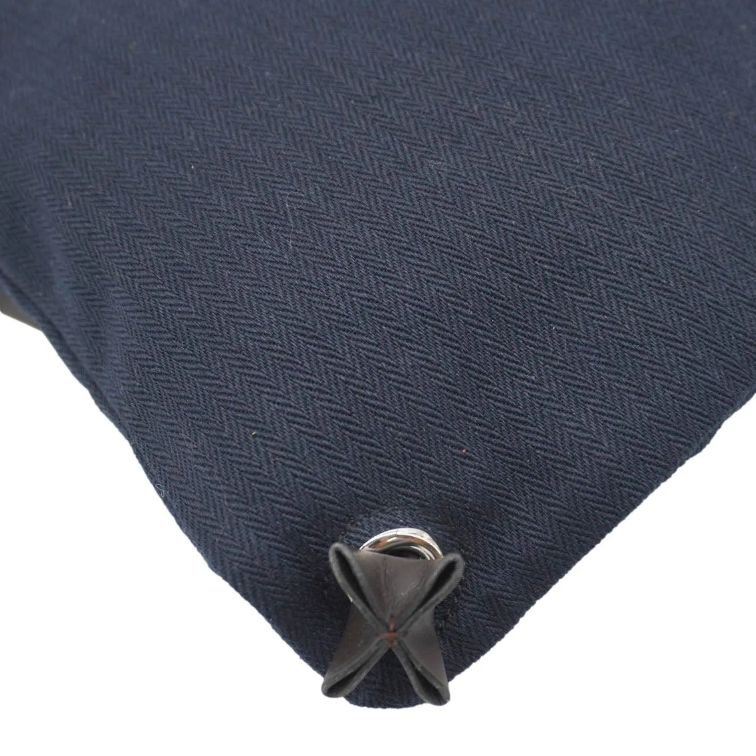 HERMES Aline Grooming Swift Canvas Backpack Bag Navy Blue